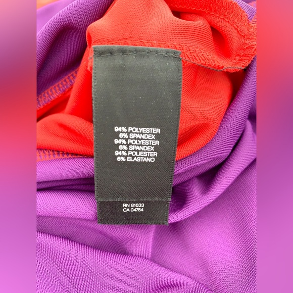 ❗️CLEAROUT❗️ NWT! KENNETH COLE ❤️💜 red + purple asymmetrical colorblock DRESS - Picture 11 of 11
